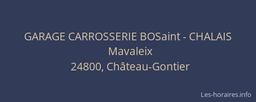 GARAGE CARROSSERIE BOSaint - CHALAIS