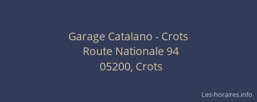 Garage Catalano - Crots