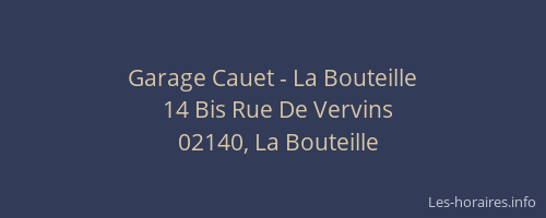 Garage Cauet - La Bouteille