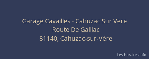 Garage Cavailles - Cahuzac Sur Vere