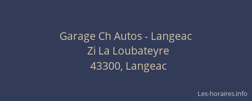 Garage Ch Autos - Langeac