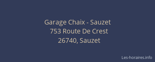 Garage Chaix - Sauzet