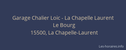 Garage Chalier Loic - La Chapelle Laurent