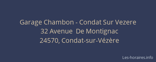 Garage Chambon - Condat Sur Vezere