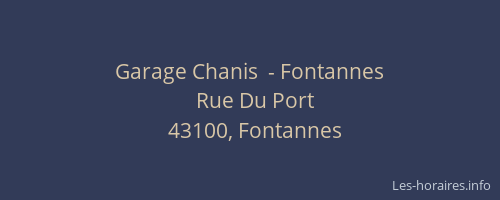 Garage Chanis  - Fontannes