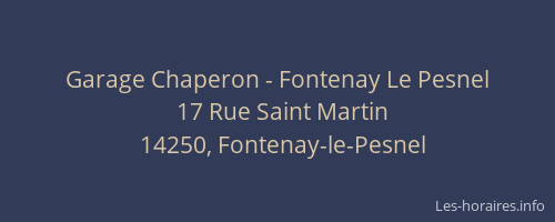 Garage Chaperon - Fontenay Le Pesnel