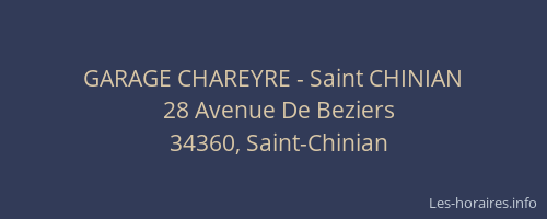 GARAGE CHAREYRE - Saint CHINIAN