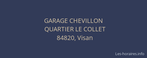 GARAGE CHEVILLON