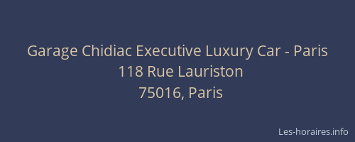 Garage Chidiac Executive Luxury Car - Paris