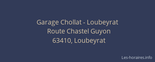 Garage Chollat - Loubeyrat