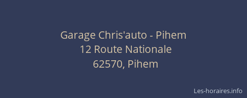 Garage Chris'auto - Pihem