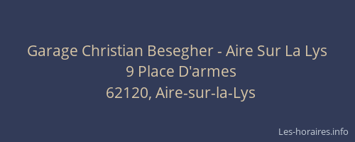 Garage Christian Besegher - Aire Sur La Lys