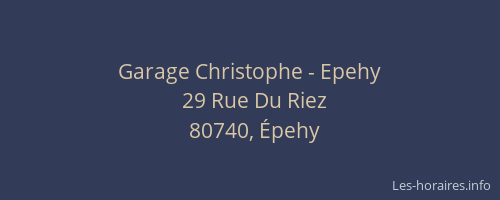 Garage Christophe - Epehy