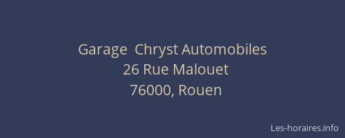 Garage  Chryst Automobiles