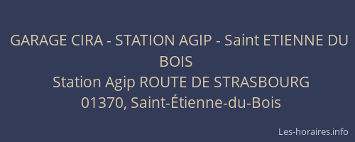 GARAGE CIRA - STATION AGIP - Saint ETIENNE DU BOIS