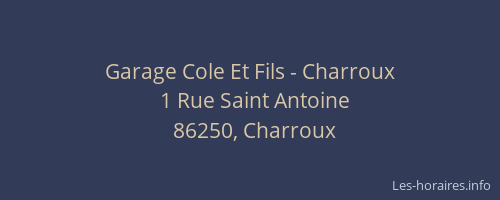 Garage Cole Et Fils - Charroux