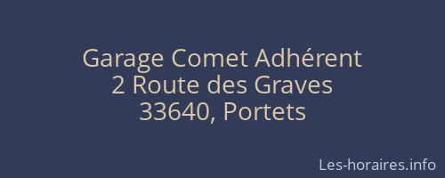 Garage Comet Adhérent
