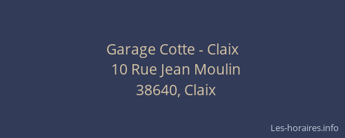 Garage Cotte - Claix