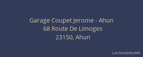 Garage Coupet Jerome - Ahun