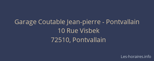Garage Coutable Jean-pierre - Pontvallain