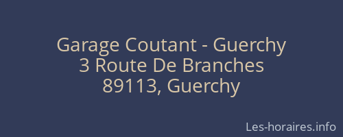 Garage Coutant - Guerchy