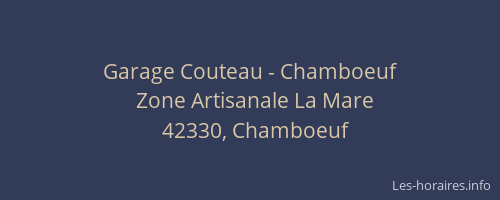 Garage Couteau - Chamboeuf