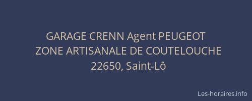 GARAGE CRENN Agent PEUGEOT
