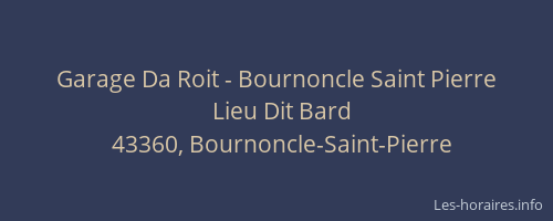 Garage Da Roit - Bournoncle Saint Pierre