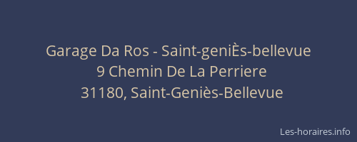 Garage Da Ros - Saint-geniÈs-bellevue