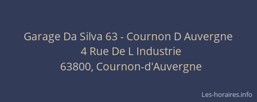 Garage Da Silva 63 - Cournon D Auvergne