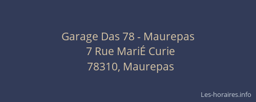Garage Das 78 - Maurepas