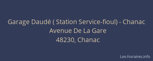 Garage Daudé ( Station Service-fioul) - Chanac