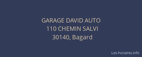 GARAGE DAVID AUTO