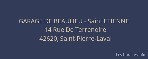 GARAGE DE BEAULIEU - Saint ETIENNE