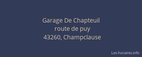 Garage De Chapteuil