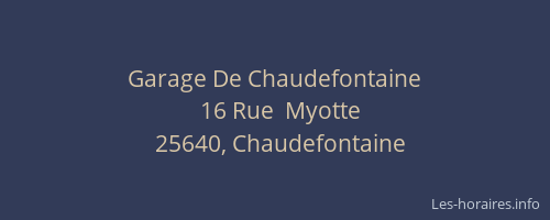 Garage De Chaudefontaine