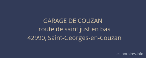 GARAGE DE COUZAN