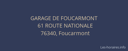GARAGE DE FOUCARMONT