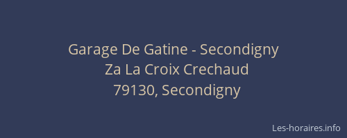 Garage De Gatine - Secondigny
