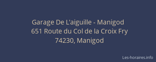Garage De L'aiguille - Manigod