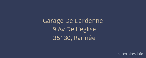 Garage De L'ardenne
