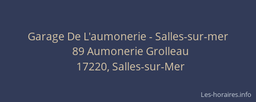 Garage De L'aumonerie - Salles-sur-mer