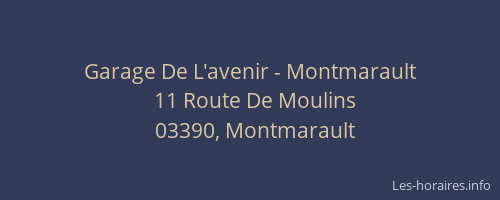 Garage De L'avenir - Montmarault