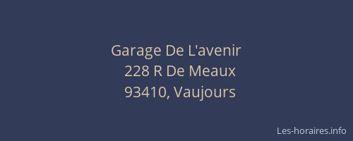 Garage De L'avenir