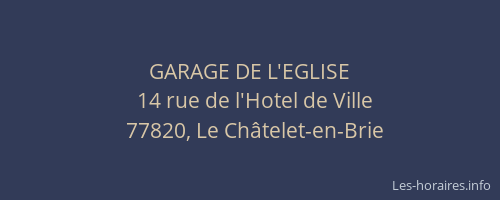 GARAGE DE L'EGLISE