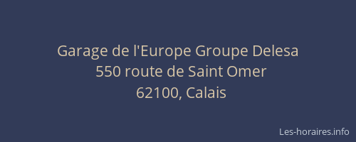 Garage de l'Europe Groupe Delesa