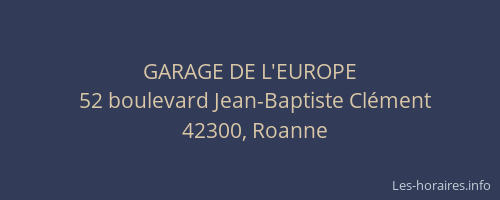 GARAGE DE L'EUROPE
