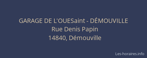 GARAGE DE L'OUESaint - D&Eacute;MOUVILLE
