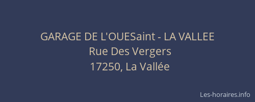 GARAGE DE L'OUESaint - LA VALLEE