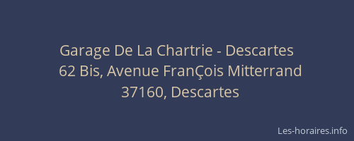 Garage De La Chartrie - Descartes